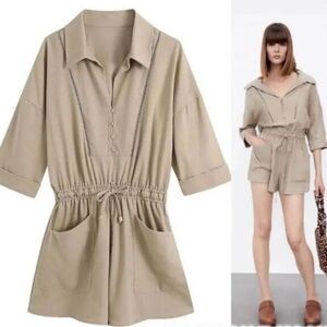 Zara Linen Blend Romper